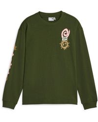 PUMA - Recycled Cotton Graphic Long Sleeve Tee - Lyst