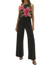 Joseph Ribkoff - Floral Chiffon Wide Leg Jumpsuit - Lyst