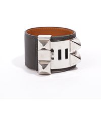 Hermès - Collier De Chien Bracelet / Silver Leather Small - Lyst
