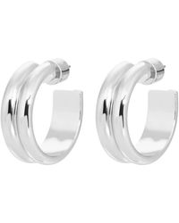 Eklexic - Double Domed Hoop Earrings - Lyst