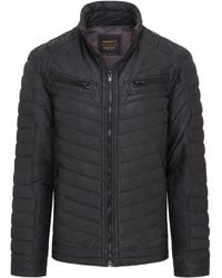 Infinity Leather - Quilted Puffer Leather Bomber Jacket - Lyst
