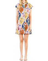 Thml - Short Sleeve Button Down Floral Mini Dress - Lyst