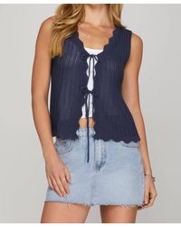 She + Sky - Harbor Scallop Tie Sweater Vest - Lyst