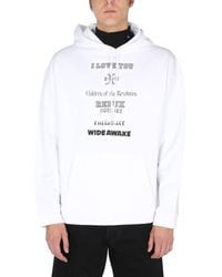 Raf Simons - Graphic Print Hoodie With Drawstring - Lyst