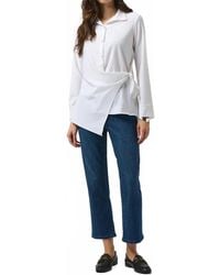 Joseph Ribkoff - Collared Front Button Asymmetric Fitted Top - Lyst