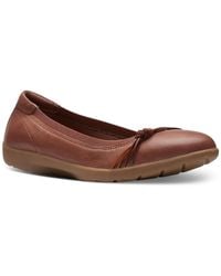 Clarks - Meadow Rae Leather Embellished Ballet Flats - Lyst