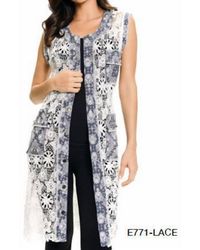 Adore - Lace And Denim Long Vest - Lyst