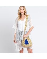 Fashnzfab - Solid Bucket Bag With Aztec Strap - Lyst