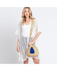 Fashnzfab - Solid Bucket Bag With Aztec Strap - Lyst