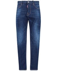 DSquared² - Slim Fit Distressed Paint Splatter Jeans - Lyst
