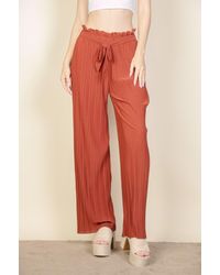 TRUEDAMES - Pleated Stretch Crepe Pull-On Wide Leg Tie Front Pants - Lyst