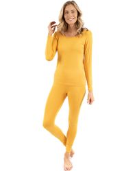 Leveret - Two Piece Boho Solid Thermal Pajamas - Lyst