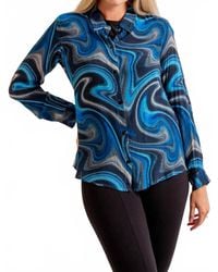 Apny - Button Up Roll Up Sleeve Top - Lyst