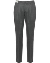 Devore - Tailored Wool Pants With Elastic Inserts And Front Fastening - Lyst