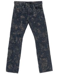 DIESEL - Textured Distressed Denim Jeans With Silk-Nylon Blend - Lyst