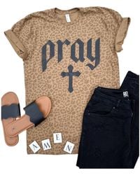 White Label - Leopard Pray Tee - Lyst