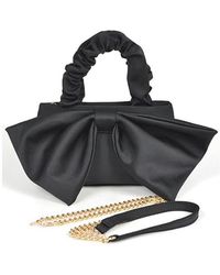 Fashnzfab - Crinkle Handle Large Bow Tie Clutch Bag - Lyst