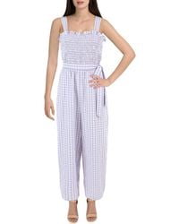 Riley & Rae - Checkered Square-neck Jumpsuit - Lyst