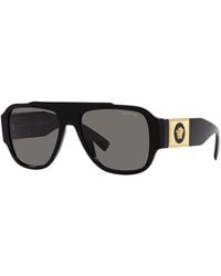 Versace - Sunglasses Aviator Full Rim, Transparent Frame And Dark Lens Ve4436U530580 - Lyst