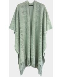 TRUEDAMES - Solid Crochet Ruana Poncho - Lyst