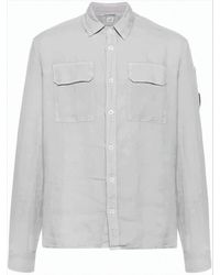 C.P. Company - Long-Sleeve Casual Shirt With Classic Collar And Flap Pockets - Lyst