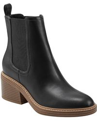 Marc Fisher - Modesty Faux Leather Stack Heel Ankle Boots - Lyst
