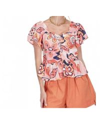 J joy - Blossom Short Sleeve Ruffle Top - Lyst