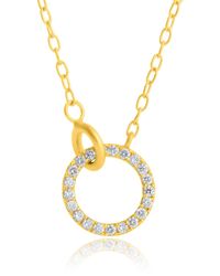 MAX + STONE - 14k Gold Loop 1mm Round Diamond Interlocking Necklace - Lyst