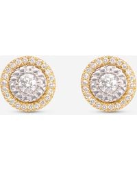 Roberto Coin - Siena 18k Yellow & White Gold Diamond Dot Stud Earrings 111479ajerx0 - Lyst