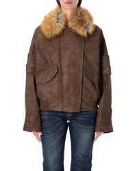 S.W.O.R.D - Faux Fur Collar Suede Jacket - Lyst