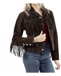 Scully - Fringe And Beaded Suede Jacket - Lyst
