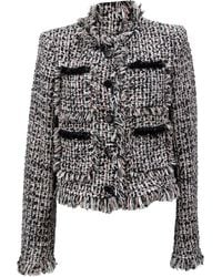 Self-Portrait - Fringed Boucle Jacket - Lyst