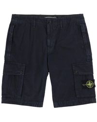 Stone Island - Cargo Shorts With Logo Patch Cotton - Lyst