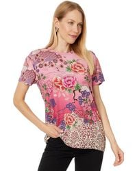 Johnny Was - Loose Fit Tee- Lace Short Sleeve T-Shirt - Lyst