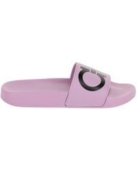 Ferragamo - Groovy Dual Gancini Slides - Lyst
