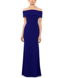 Betsy & Adam - Off-The-Shoulder Bow-Back Evening Dress - Lyst