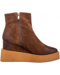 Antelope - Side Zip Suede Platform Ankle Boots - Lyst