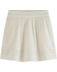 Scotch & Soda - Girl's Lace Detail Crinkle Cotton Mini Skirt - Lyst