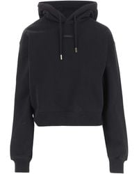 Jacquemus - Cropped Cotton Sweatshirt With Drawstring Hood - Lyst