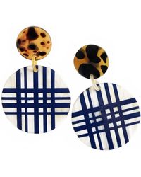 SUNSHINE TIENDA - Plaid Ornament Earrings - Lyst