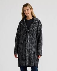 NVLT - Patterned Coatigan With Notch Collar And Patch Pockets - Lyst