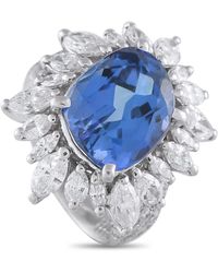 LB Exclusive - Platinum 2.93 Ct Diamond And 6.83 Ct Tanzanite Ring Mf03-073125 - Lyst