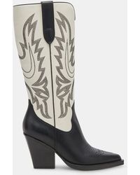 Dolce Vita - Blanch Boots Black White Leather - Lyst