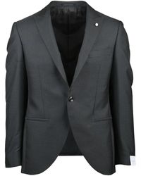 Luigi Bianchi - Half-Tight Jacket With Notched Lapel And Textured Pattern - Lyst