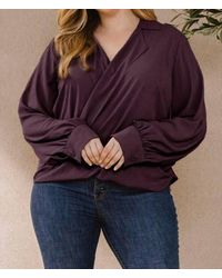 odd92 - Draped Wrap Twist Shirt Blouse - Lyst