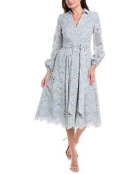 Badgley Mischka - Embroidered Lace Midi Dress - Lyst