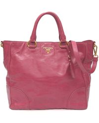 Prada - Vitello Leather Tote Bag (pre-owned) - Lyst