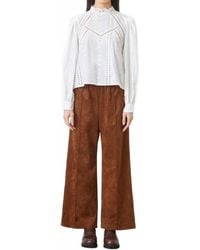 Suncoo - Johan Wide Leg Vegan Suede Pants - Lyst