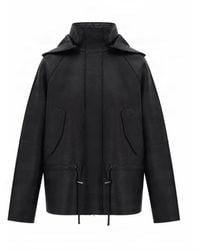 P.A.R.O.S.H. - Lamb Leather Jacket With Adjustable Hood And Zip Closure - Lyst