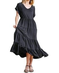 Umgee - Tiered V-Neck Maxi Dress - Lyst